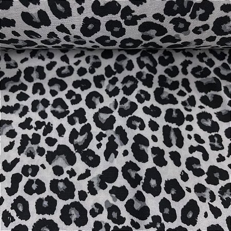 Liganete Estampada Oncinha Preta com Fundo Branco