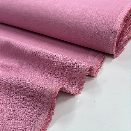Tecido de Linho Puro Rosa Antigo