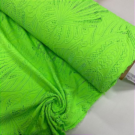 Suplex em Laise de Poliamida Trabalhado Savyon Verde Neon