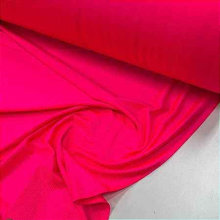 Suplex Canelado Acetinado Premium Rosa Choque