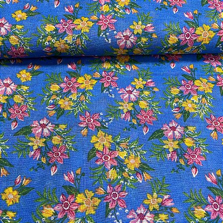Chita Mini Floral Fundo Azul
