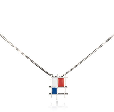 Colar 366 Ródio Esmaltado Navy