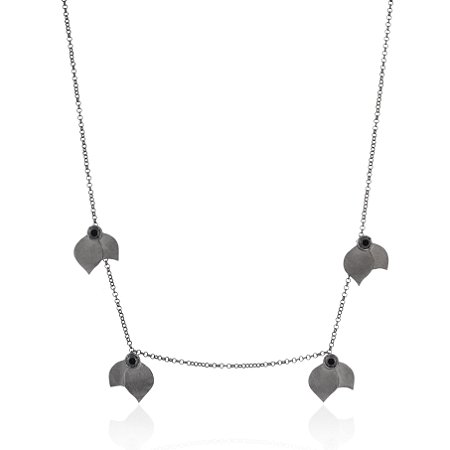 Colar Free 335 Ródio Negro Quartzo Negro
