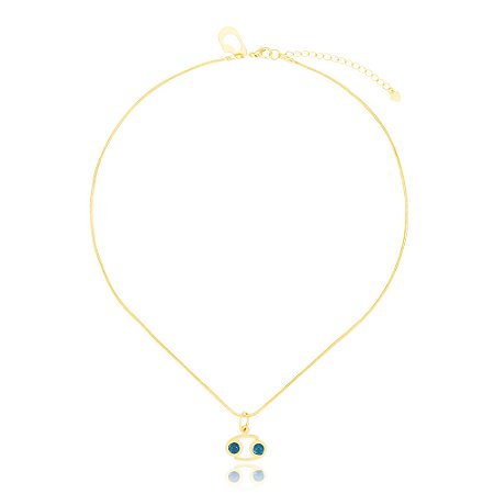 Pingente Astro Cancer 416 Ouro Quartzo Azul
