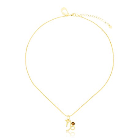 Pingente Astro Capricórnio 410 Ouro Olho de Tigre