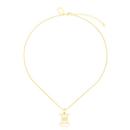 Pingente Astro Gêmeos 415 Ouro Quartzo Incolor