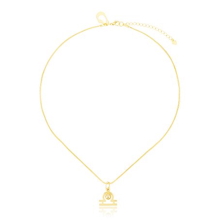 Pingente Astro Libra 419 Ouro Quartzo Incolor