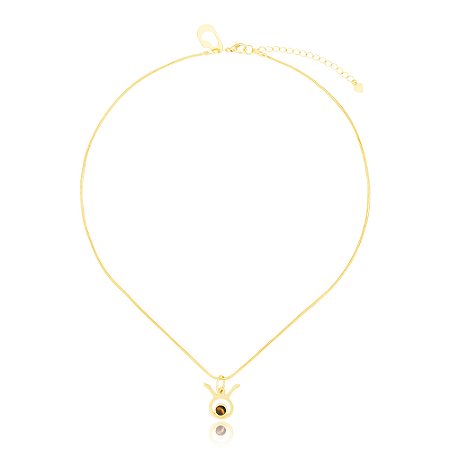 Pingente Astro Touro 414 Ouro Olho de Tigre