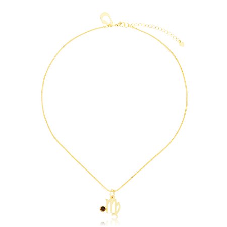 Pingente Astro Virgem 418 Ouro Olho de Tigre