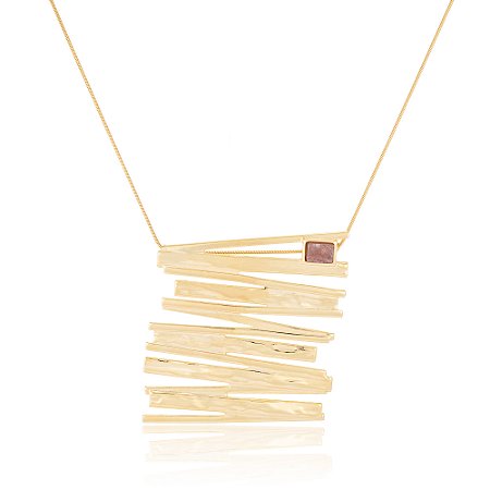 Colar Vigas 456 Ouro Quartzo Goiaba