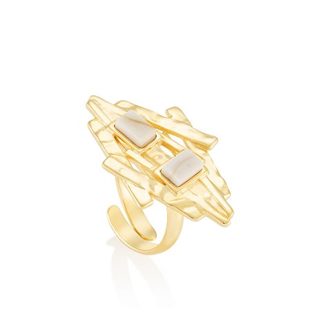 Anel Vigas 518 Ouro Quartzo Nude