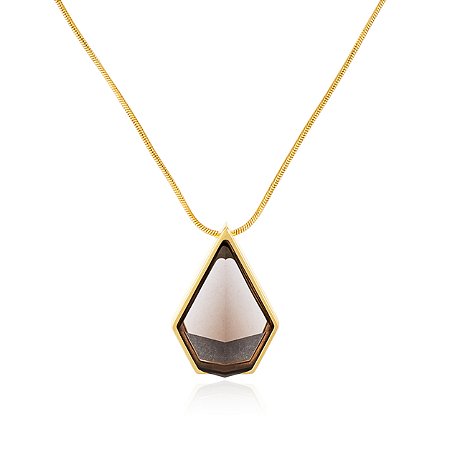 Pingente Carlyle 470 Ouro Quartzo Fumê