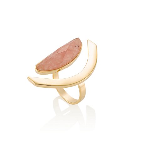 Anel 407 Ouro Quartzo Goiaba