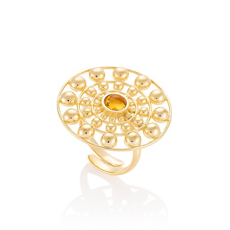Anel Son Kaeo 581 Ouro Citrino