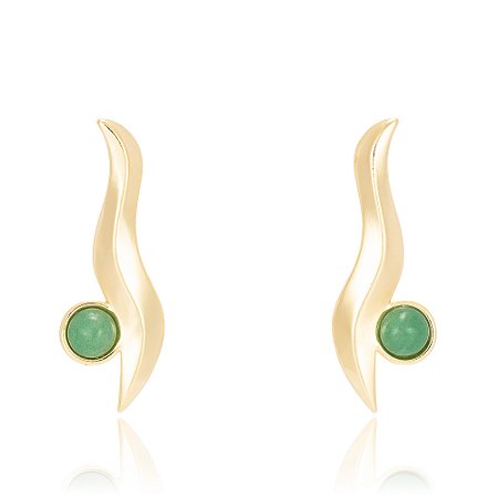 Brinco Sargaço 1150 Quartzo Verde Ouro