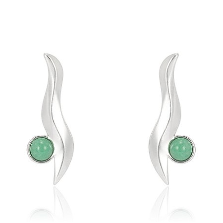 Brinco Sargaço 1150 Quartzo Verde Ródio