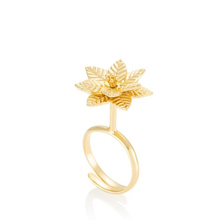 Anel Poinsetia 600 Ouro