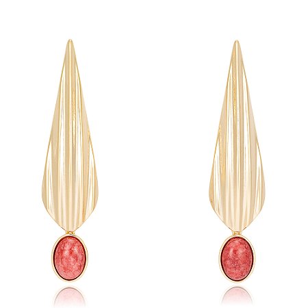 Brinco Riad 1163 Feldspato Vermelho Ouro