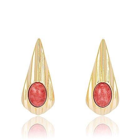 Brinco Deserto 1164 Feldspato Vermelho Ouro