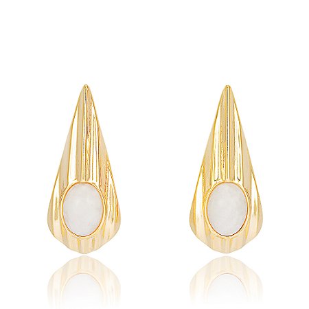 Brinco Deserto 1164 Agata Nude Ouro