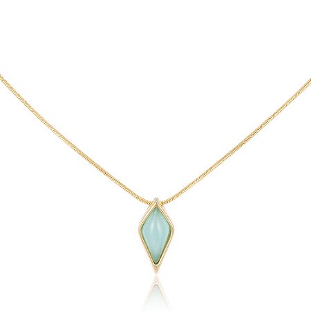 Pingente Zaha 512 Ouro Ágata Azul