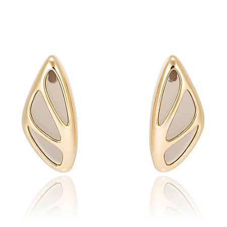 Brinco Jazz 1171 Ouro com Quartzo Fumê