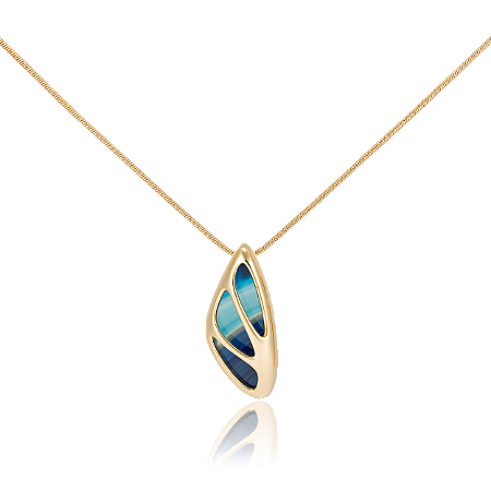 Pingente Jazz 518 Ouro com Ágata Azul