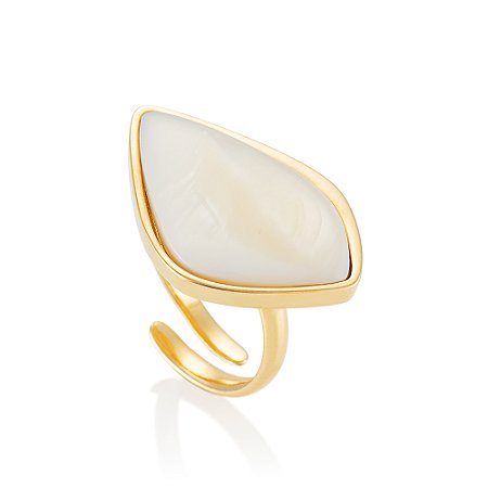 Anel Chanel 611 banhado a Ouro com Madrepérola