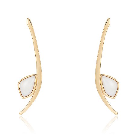 Brinco Fluido 1172 banhado a Ouro com Madrepérola