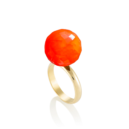 Anel Bubble Fenix Ágata Laranja