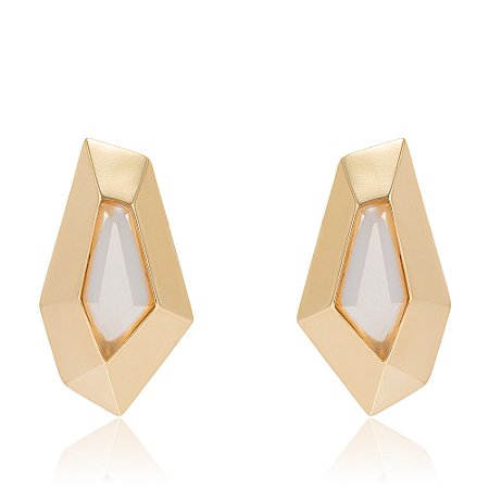 Brinco Colmeia 1175 com Quartzo Milky