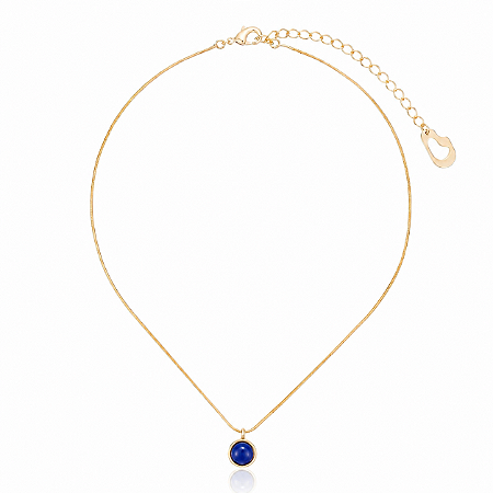 Pingente Bubble Moon 454 Ouro Cristal Azul Escuro