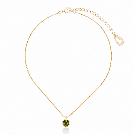 Pingente Bubble Moon 454 Ouro Cristal Verde Escuro