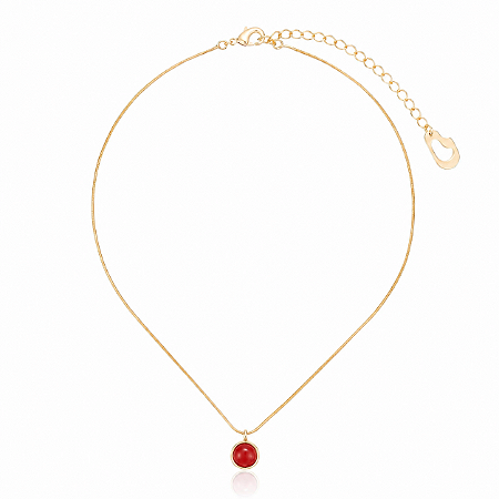 Pingente Bubble Moon 454 Ouro Shell Vermelha