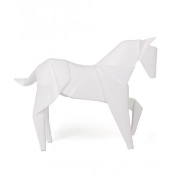 Escultura Cavalo origame branco