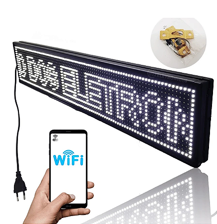 PAINEL DE LED LETREIRO DIGITAL 100X20 WIFI