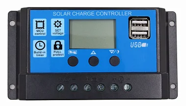 Controlador de Carga Solar 10A 12V/24V PWM Ysmart Tech RBL-10A - Com Display LCD