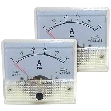 Par de Amperímetros Analógicos 50A DC SolarPro