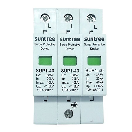 DPS Dispositivo de Proteção contra Surtos 3 Polos 40kA 385V AC Suntree