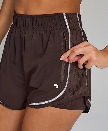 Shorts Alto Giro Sobreposto Refletivo