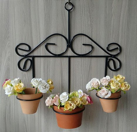 Suporte Para Plantas Retro Para 3 Vasos