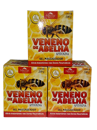Gel Massageador  Veneno de Abelha   Apitoxina kit com 3 unidades