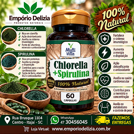 Chlorella + Spirulina 60 CP MultiVitta