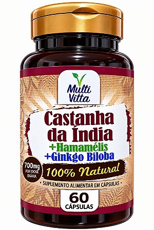 Castanha da India, Hamamelis + Ginkgo Biloba 60 cp MultiVitta