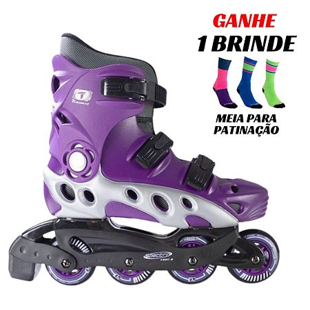 PATINS INLINE SPECTRO ROXO 72MM ABEC 5 - TRAXART