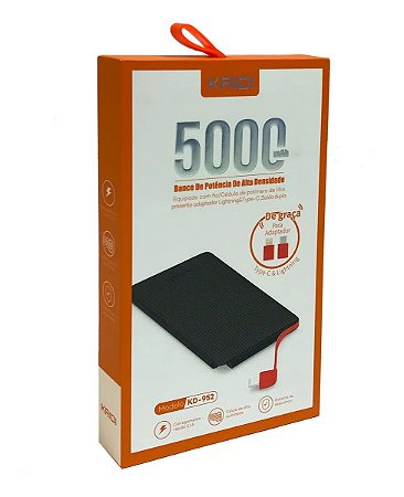Power Bank Kaidi 5.000 Mah Slim Kd-952 Original Celular
