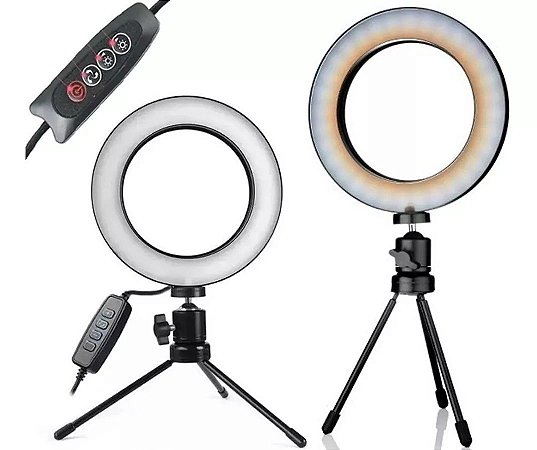 Ring Light Tripé Mesa Iluminador Youtuber Maquiagem