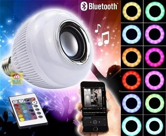 Lampada Musical De Led Bulbo Bluetooth Rgb + Controle Remoto kap-l2
