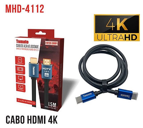 Cabo Hdmi Alta Velocidade 2.0 Ultra Hd 4k 3d 1.5 Metros Excelente Acabamento !