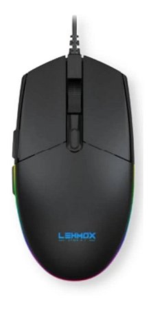Mouse Gamer Lehmox GT-M9 preto com 2 botões laterais